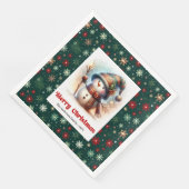 Lovely Christmas Snowman Napkins Editable Custom  Servet (Hoek)