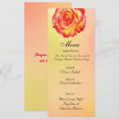 Lovely Circus Roos Wedding Menu Card (Voorkant / Achterkant)