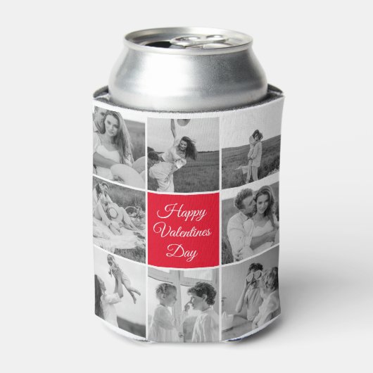 Lovely Collage Couple Photo & Happy Valentines Day Blikjeskoeler (Blikje Voorkant)