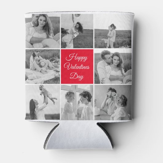 Lovely Collage Couple Photo & Happy Valentines Day Blikjeskoeler (Voorkant)