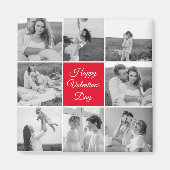 Lovely Collage Couple Photo & Happy Valentines Day Magneet (Voorkant)