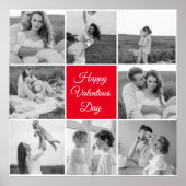 Lovely Collage Couple Photo & Happy Valentines Day Poster (Voorkant)