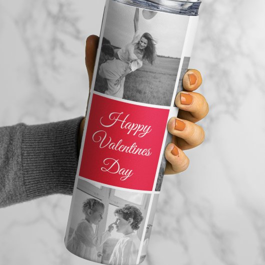 Lovely Collage Couple Photo & Happy Valentines Day Thermosbeker