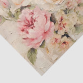 Lovely Collage of Painted Florals on Paper Layers Tissuepapier (Detail)