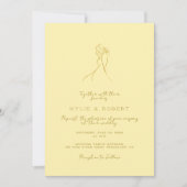 Lovely Couple Drawn Script Butter Yellow Wedding Kaart (Voorkant)