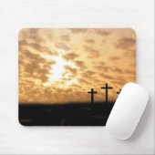 Lovely Crosses and Sunset "He is Risen" Mousepad Muismat (Met muis)