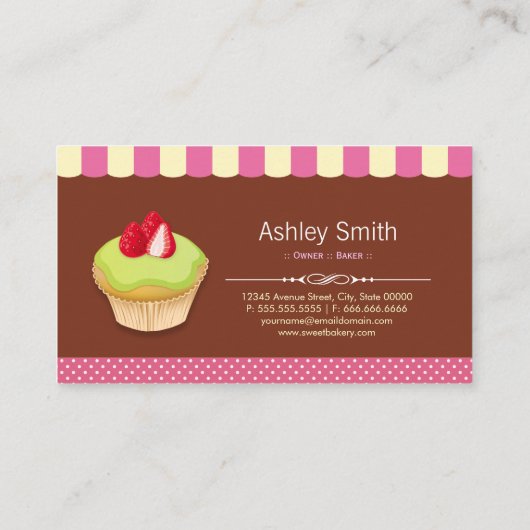 Lovely Custom Cupcakes - Zoete bakkerswinkel Visitekaartje (Achterkant)