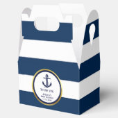 Lovely Custom Nautical Navy Blue Gold Baby shower Bedankdoosjes (Geopend)