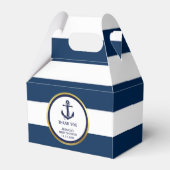 Lovely Custom Nautical Navy Blue Gold Baby shower Bedankdoosjes (Voorkant Zijde)