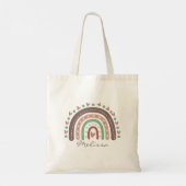 Lovely Cute Boho Rainbow Heart Tote Bag (Achterkant)