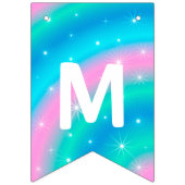 Lovely Cute White Unicorn Happy Birthday Vlaggetjes (Tweede vlag)