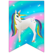Lovely Cute White Unicorn Happy Birthday Vlaggetjes (Eerste vlag)