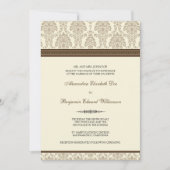 Lovely Damask Wedding Invitation (chocolade/crème) Kaart (Voorkant)
