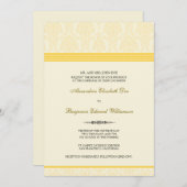 Lovely Damask Wedding Invitation (citroen/crème) Kaart (Voorkant / Achterkant)