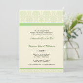 Lovely Damask Wedding Invitation (limoen/crème) Kaart (Staand voorkant)