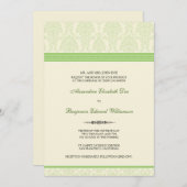 Lovely Damask Wedding Invitation (limoen/crème) Kaart (Voorkant / Achterkant)
