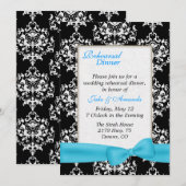 Lovely Damask Wedding Rehearsal Dinner Uitnodiging (Voorkant / Achterkant)