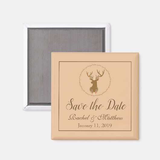 Lovely Deer Save the Date Magneet (Voorkant / Achterkant)