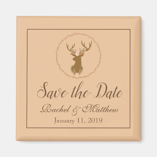 Lovely Deer Save the Date Magneet (Voorkant)