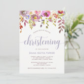 Lovely Delicate Floral | Christenuitnodiging Kaart (Staand voorkant)