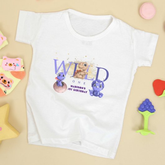 Lovely Dino Simple Funny Baby Boy 1st Birthday Kinder Shirts