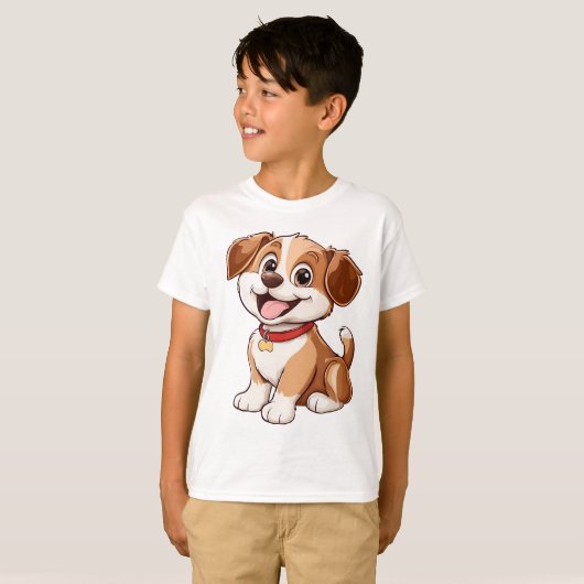 Lovely Dog – Adorable Cartoon Puppy for Kids T-shirt (Voorkant volledig)