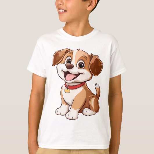 Lovely Dog – Adorable Cartoon Puppy for Kids T-shirt (Voorkant)