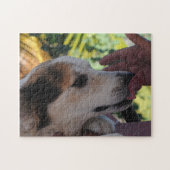 Lovely Dog - Spelen met haar eigenaar Foto Puzzle Legpuzzel (Horizontaal)