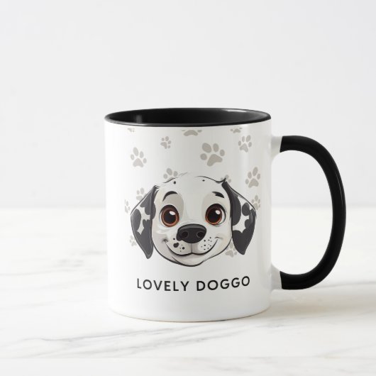 Lovely Doggo Smile Mug – Cute Happy Pup Illustrati Mok (Rechts)