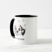 Lovely Doggo Smile Mug – Cute Happy Pup Illustrati Mok (Voorkant links)