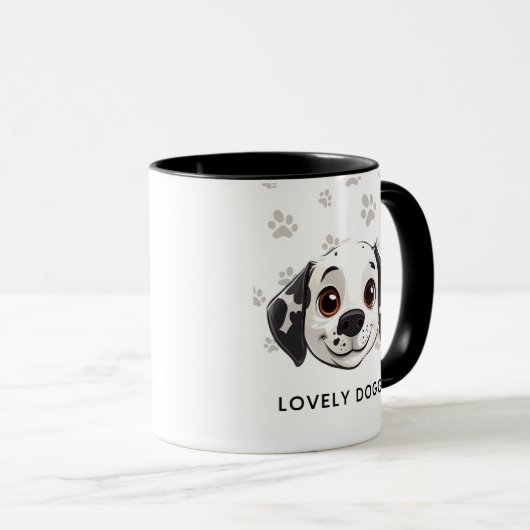 Lovely Doggo Smile Mug – Cute Happy Pup Illustrati Mok (Voorkant rechts)