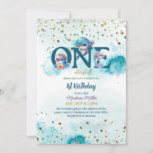 Lovely Dolphin Cute Baby Girl, eerste verjaardag I Kaart (Voorkant)