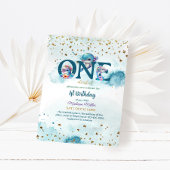 Lovely Dolphin Cute Baby Girl, eerste verjaardag I Kaart