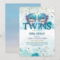 Lovely Dolphin Cute Baby Twin Boys Shower