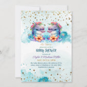 Lovely Dolphin Cute Twin Baby Boy Shower Kaart (Voorkant)