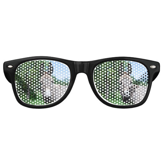 Lovely Donkey Portret Retro Zonnebril (Voorkant)