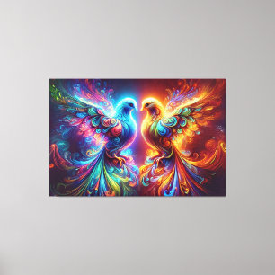 Lovely Doves Love Canvas Afdruk