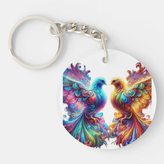 Lovely Doves Love Sleutelhanger (Voorkant)