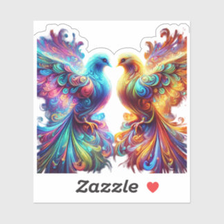 Lovely Doves Love Sticker