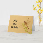 Lovely Dragonfly Birthday Kaart (Gele Bloem)