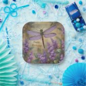 Lovely Dragonfly in Garden Papieren Bordje (Feest)