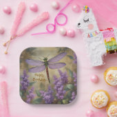 Lovely Dragonfly in Garden Papieren Bordje (Feest)