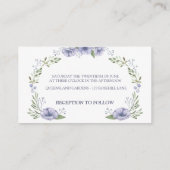 lovely dusty blue floral wedding informatiekaartje (Achterkant)