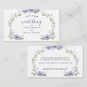 lovely dusty blue floral wedding informatiekaartje (Voorkant / Achterkant)