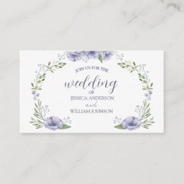 lovely dusty blue floral wedding informatiekaartje