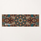 Lovely Earth Tones Turquoise Blue Brown Mandala Yogamat (Voorkant (horizontaal))