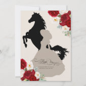 Lovely Elegant Charro Red White Gold Quinceanera Kaart (Achterkant)