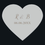 Lovely en Elegant Wedding Hart Sticker<br><div class="desc">Een elegante manier om uw trouwbenodigdheden aan te vullen,  kenmerkt deze stickers van hartvorm een blauwe achtergrond met  bruin lettertype. Pas jouw naam en trouwdatum ook in bruine doopvont aan. Pas vandaag je trouwstickers aan! Sticker voor bruiloft: bruiloft van Rhoadie</div>