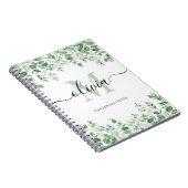 Lovely Eucalyptus | Monogram Waterverf legant Notitieboek (Rechterzijde)