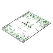 Lovely Eucalyptus | Monogram Waterverf legant Notitieboek (Linkerzijde)